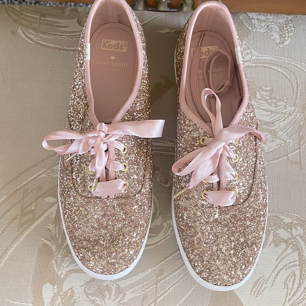 Keds x Kate Spade Pink Glitter Sneakers 8.5